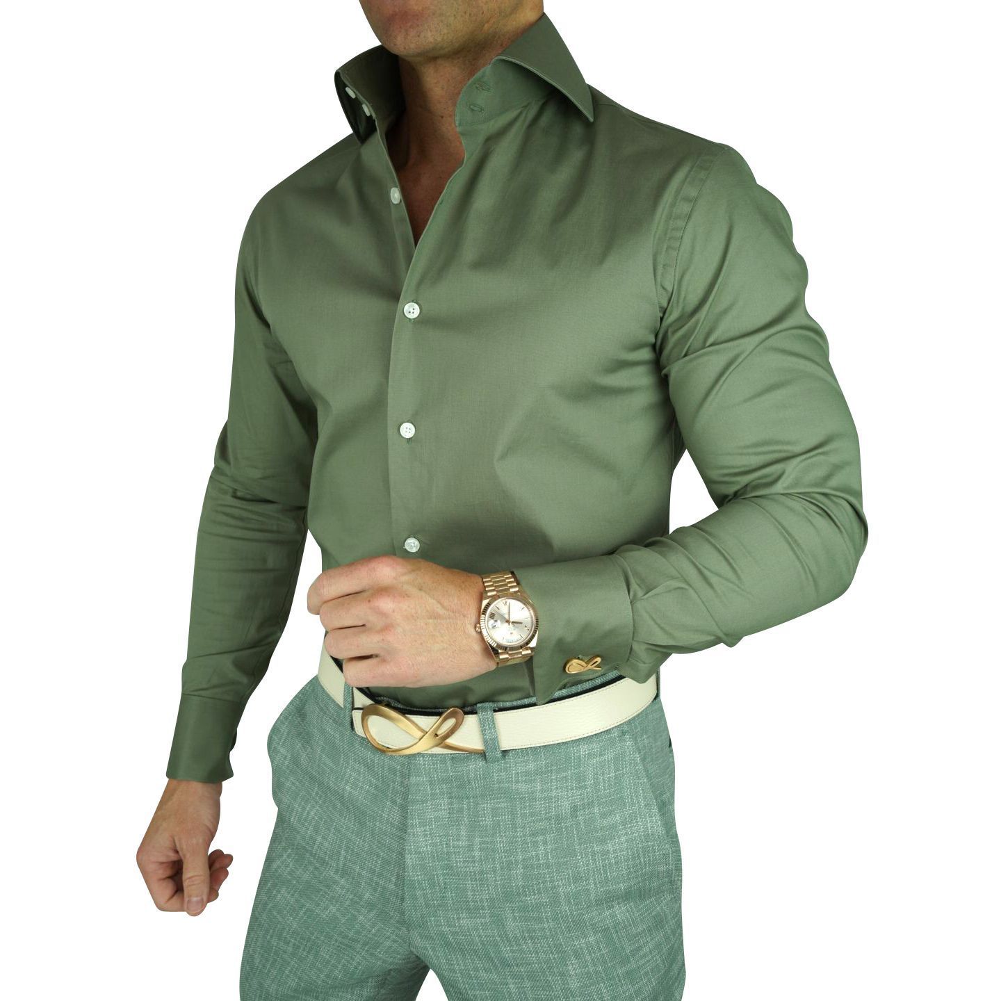 Olive Green Dress Shirt